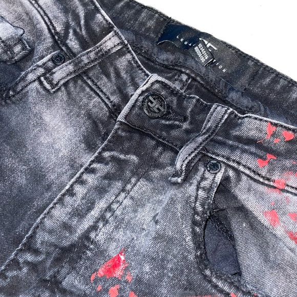 Jordan Craig Stripes denim Streetwear jean size 30/32 distressed rhinestone - Picture 7 of 16